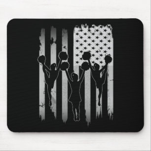 Cheerleaders Usa American Flag 4th Of July Cheerle Mouse Pad