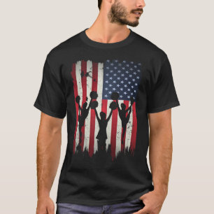 Cheerleaders Usa American Flag 4th Of July Cheerle T-Shirt