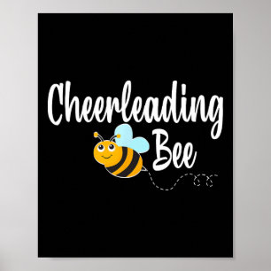 Cheerleading Bee Cheerleader Funny Bumblebee Poster