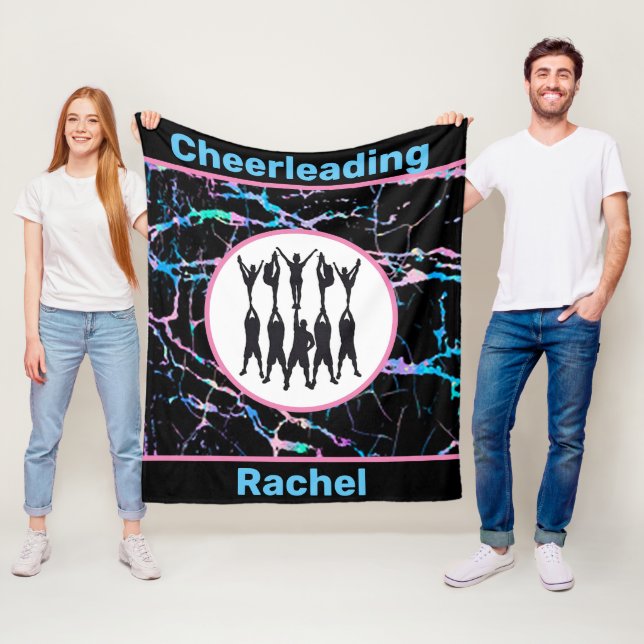 Cheerleading Black Abstract Fleece Blanket (In Situ)