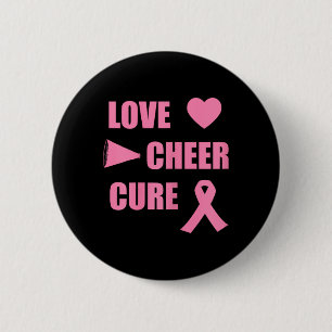 Cheerleading Breast Cancer Love Cheer Cure 6 Cm Round Badge