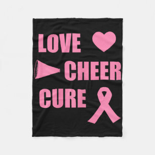 Cheerleading Breast Cancer Love Cheer Cure  Fleece Blanket
