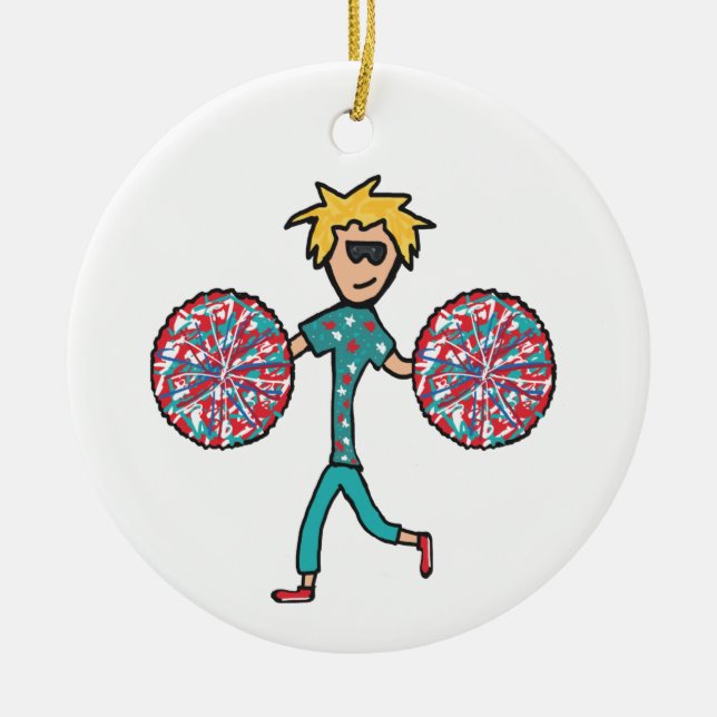 Cheerleading Ceramic Ornament (Front)