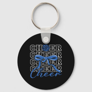 Cheerleading Cheer Blue Coquette Bow Cheerleader F Key Ring