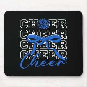 Cheerleading Cheer Blue Coquette Bow Cheerleader F Mouse Pad