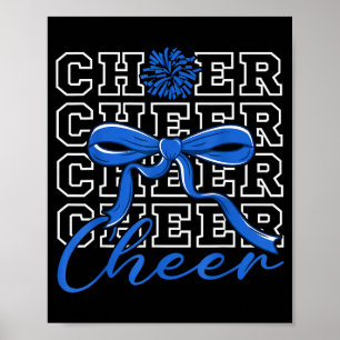 Cheerleading Cheer Blue Coquette Bow Cheerleader F Poster