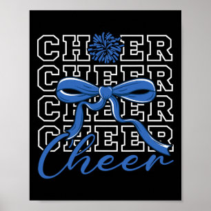 Cheerleading Cheer Blue Coquette Bow Cheerleader F Poster