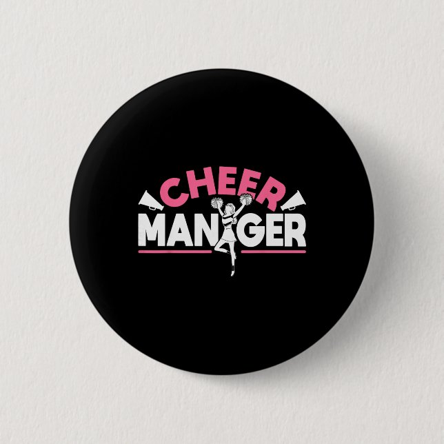 Cheerleading Cheer Manager  6 Cm Round Badge (Front)