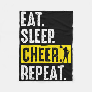 Cheerleading Cheer Squad Eat Sleep Cheer Repeat Ch Fleece Blanket