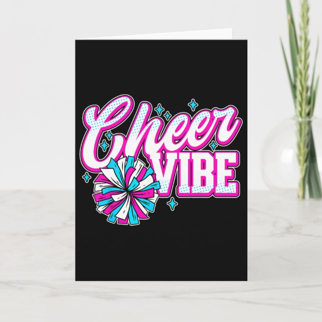 Cheerleading Cheer Vibe Funny Cheerleader  Card (Front)