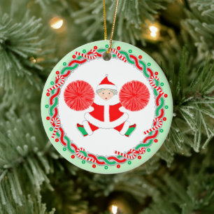 Cheerleading Cheerleader Holiday Gift Ceramic Ornament