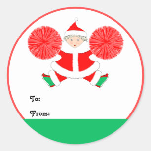 Cheerleading Christmas gift tags