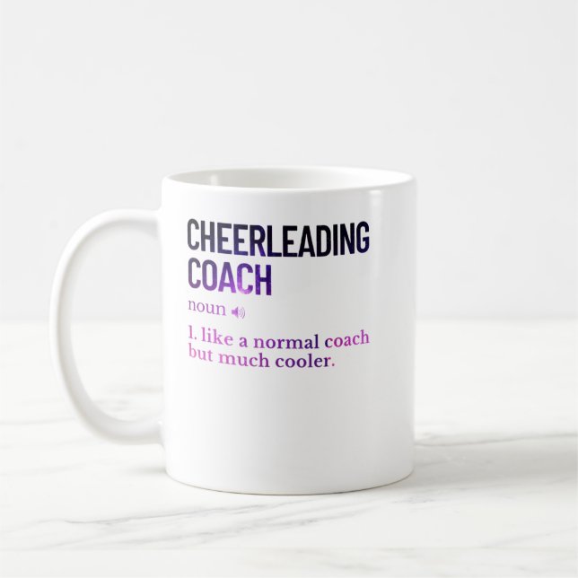 Cheerleading coach funny saying coffee mug (Left)