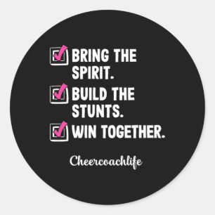 Cheerleading Coach Trainer School Cheerleader Chee Classic Round Sticker