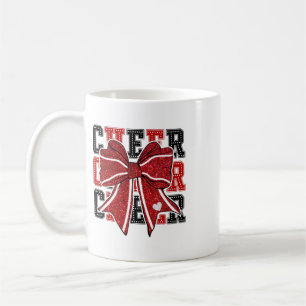 Cheerleading Coquette Black And Red Cheer Mum Foot Coffee Mug