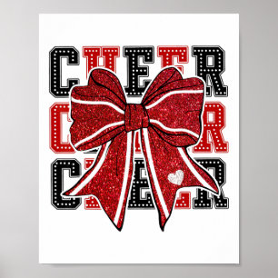 Cheerleading Coquette Black And Red Cheer Mum Foot Poster