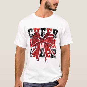 Cheerleading Coquette Black And Red Cheer Mum Foot T-Shirt