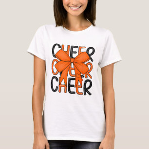 Cheerleading Coquette Bow Cheer Shirt Black Orange