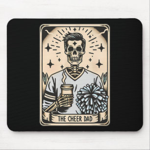 Cheerleading Dad Tarot Card Skeleton Cheer Coach F Mouse Pad