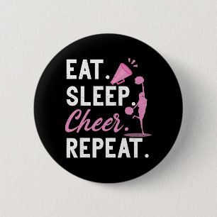 Cheerleading Dance Cheerleader Girls Eat Sleep Che 6 Cm Round Badge