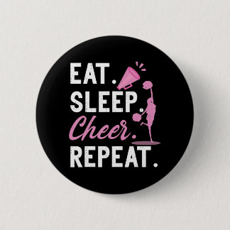 Cheerleading Dance Cheerleader Girls Eat Sleep Che 6 Cm Round Badge