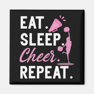 Cheerleading Dance Cheerleader Girls Eat Sleep Che Magnet