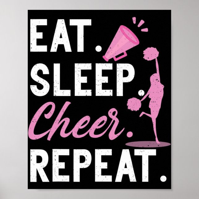 Cheerleading Dance Cheerleader Girls Eat Sleep Che Poster (Front)