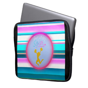 Cheerleading "Don't Just Fly, Soar" Stripes    Laptop Sleeve