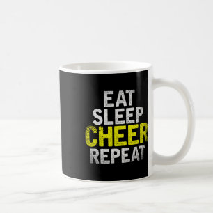 Cheerleading Eat Sleep Cheer Repeat Funny Cheerlea Coffee Mug