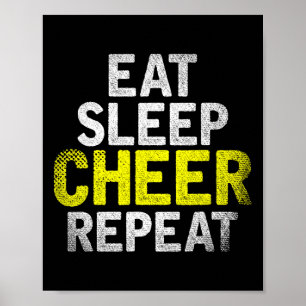 Cheerleading Eat Sleep Cheer Repeat Funny Cheerlea Poster