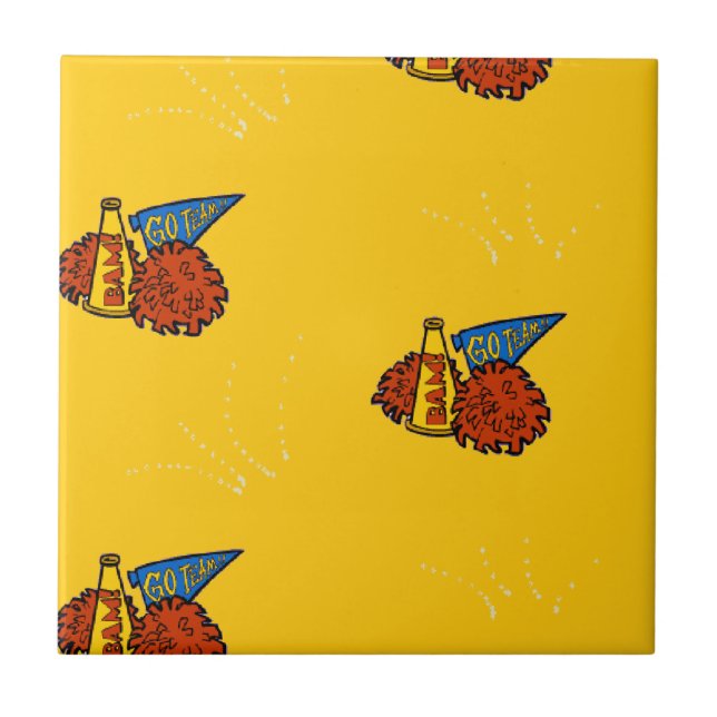 Cheerleading gear on yellow ceramic tile (Front)