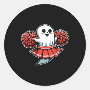 Cheerleading Ghost Halloween Cheerleader Classic Round Sticker