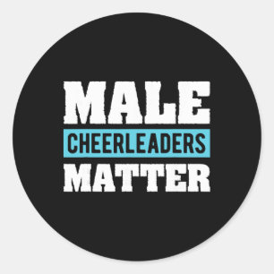 Cheerleading Gift T Shirt For Men Male Cheerleader Classic Round Sticker