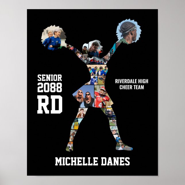 Cheerleading Girl Cheer Team Photo Collage Poster (Front)