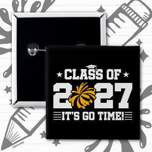 Cheerleading Graduation Time Senior Class of 2027 15 Cm Square Badge