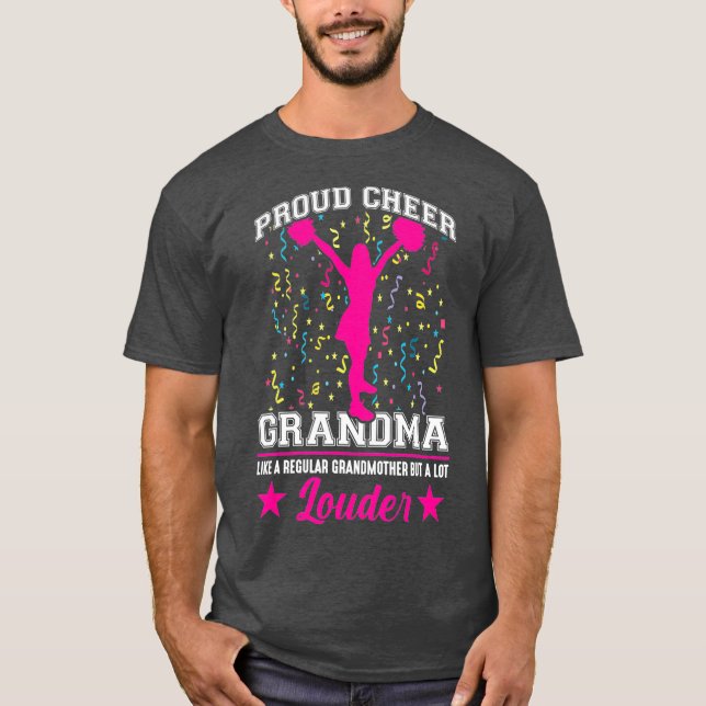 Cheerleading Grandma Family Support Cheerleader T-Shirt (Front)