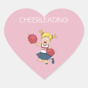 CHEERLEADING heart stickers for girls.