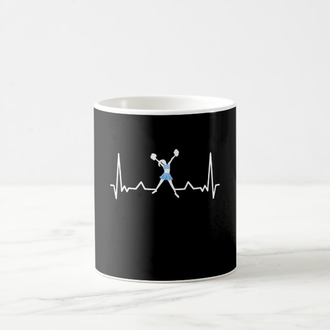 Cheerleading Heartbeat Cheerleader Gift Coffee Mug (Center)