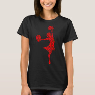 Cheerleading Lovers Valentine Hearts Love Cheerlea T-Shirt