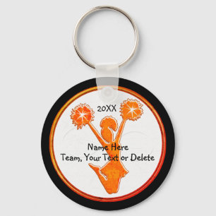 Cheerleading Party Favours YOUR TEXT, TEAM COLORS Key Ring