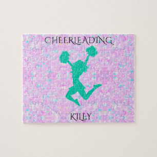 Cheerleading pastel puzzle with personalized name