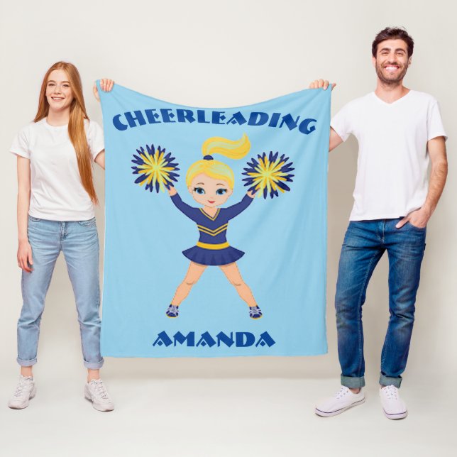 Cheerleading Personalised Fleece Blanket (In Situ)