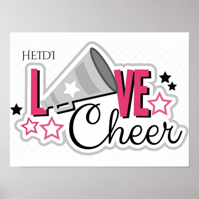 Cheerleading personalised pink poster. poster (Front)