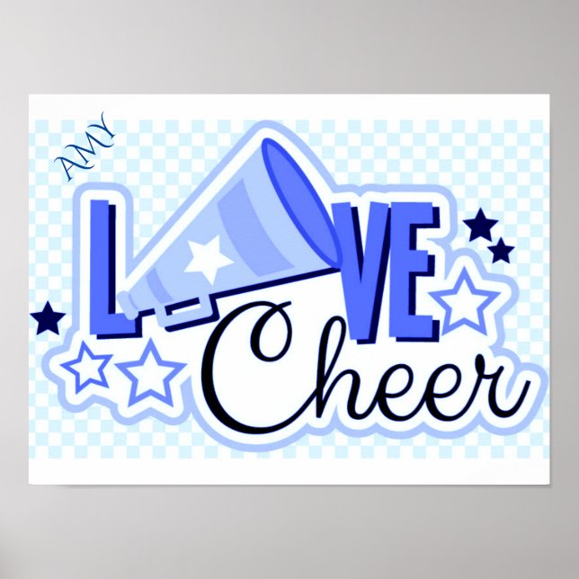 Cheerleading personalized poster. "16 x 12" poster (Front)