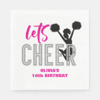Cheerleading Pink Silver Black Cheer Birthday