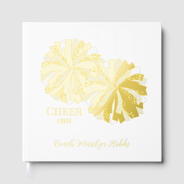 Cheerleading Pom Poms Personalised Foil Scrapbook Guest Book (Front)