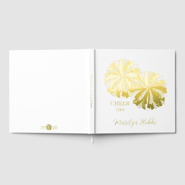 Cheerleading Pom Poms Personalised Foil Scrapbook Guest Book (Full)