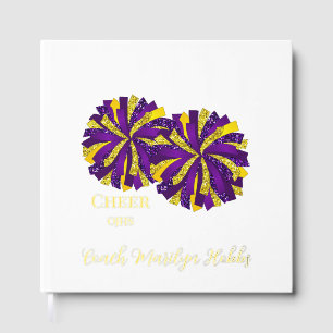 Cheerleading Pom Poms Personalized Foil Scrapbook Guest Book