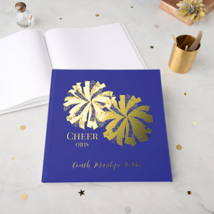 Cheerleading Pom Poms Personalized Foil Scrapbook Guest Book