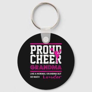 Cheerleading Proud Cheer Grandma Graphic Key Ring